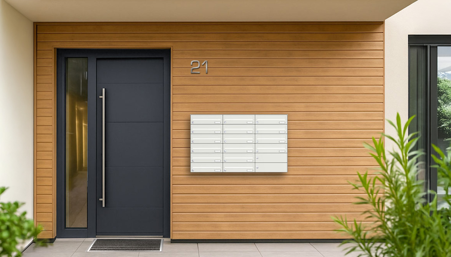 Briefkastenanlage | Aufputz | 16-fach | Waagerecht | Farbe