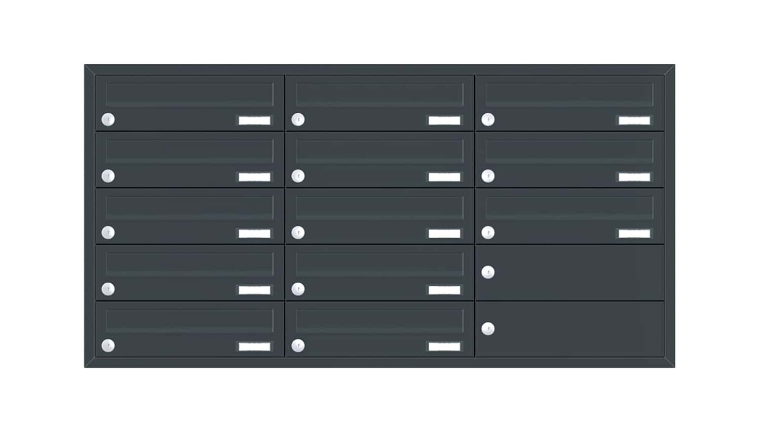Briefkastenanlage | Unterputz | 13-fach | Waagerecht | Farbe