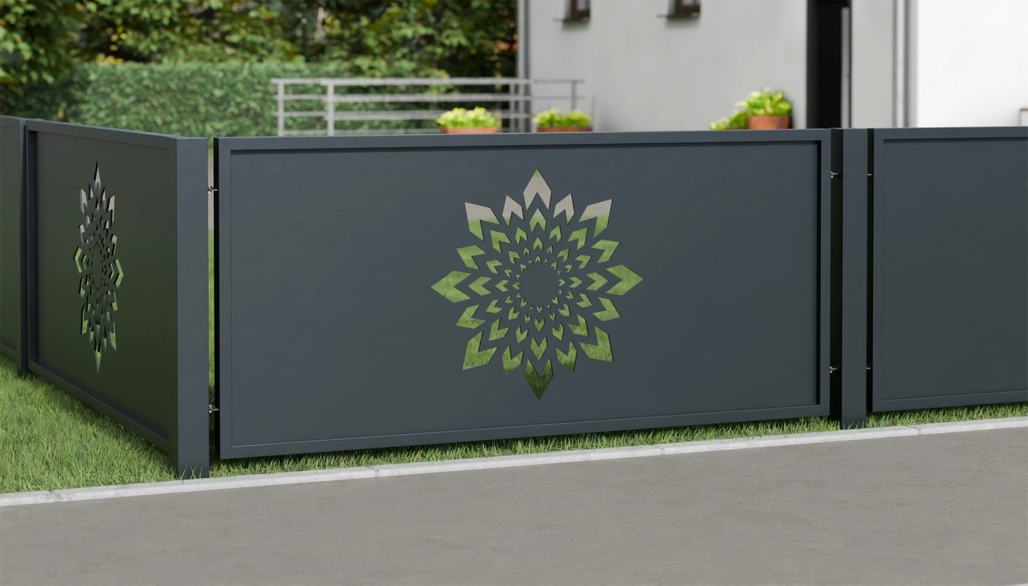 Gartenzaun Alu Laserschnitt Design KL
