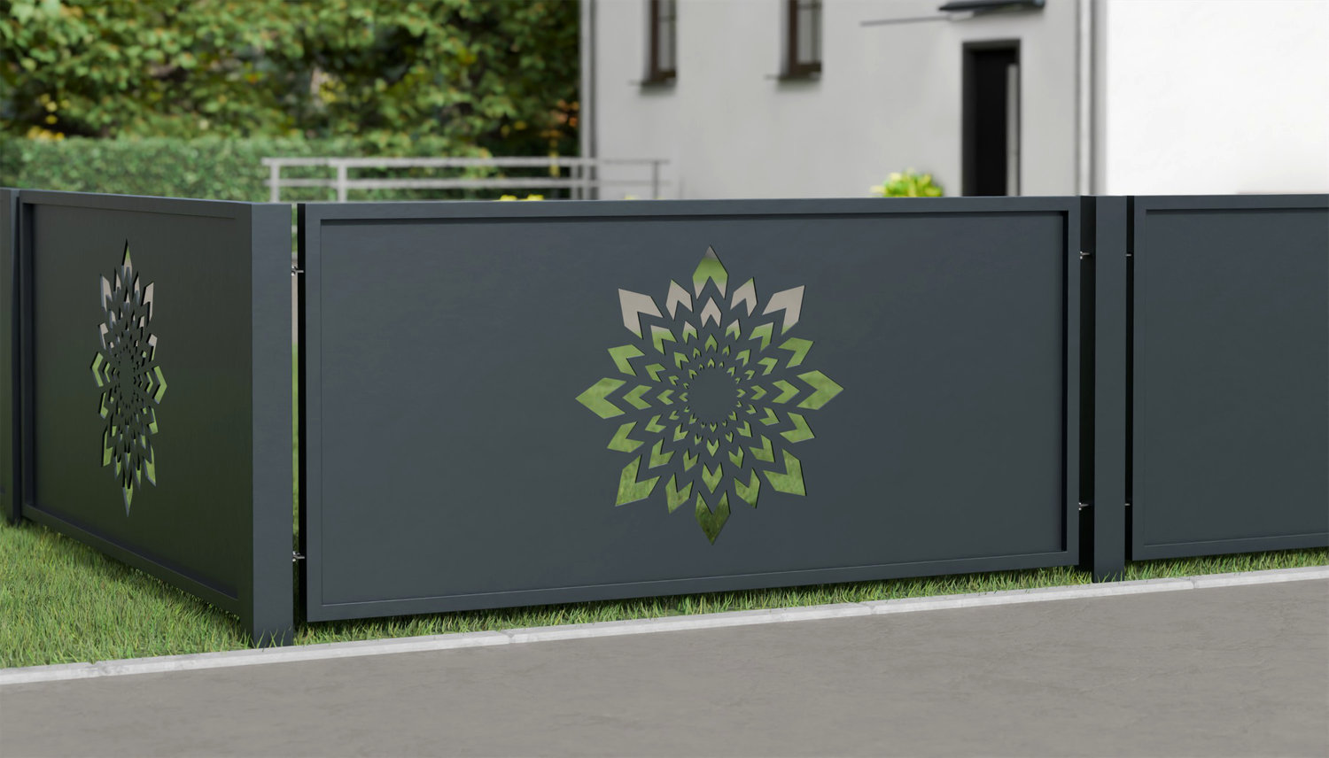 Gartenzaun Alu Laserschnitt Design KL