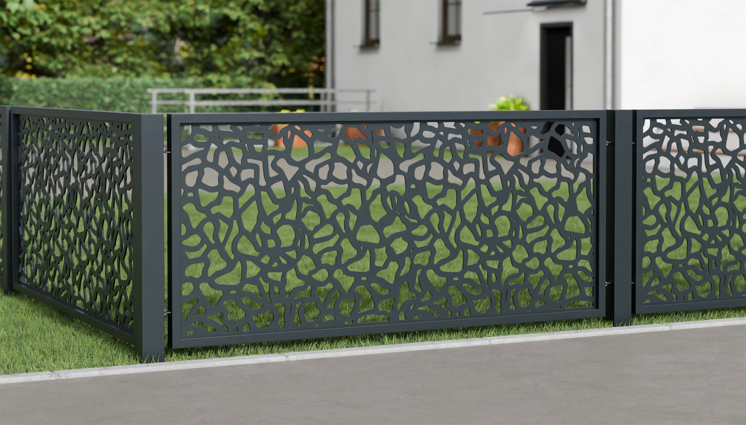 Gartenzaun Alu Laserschnitt Design AB 2