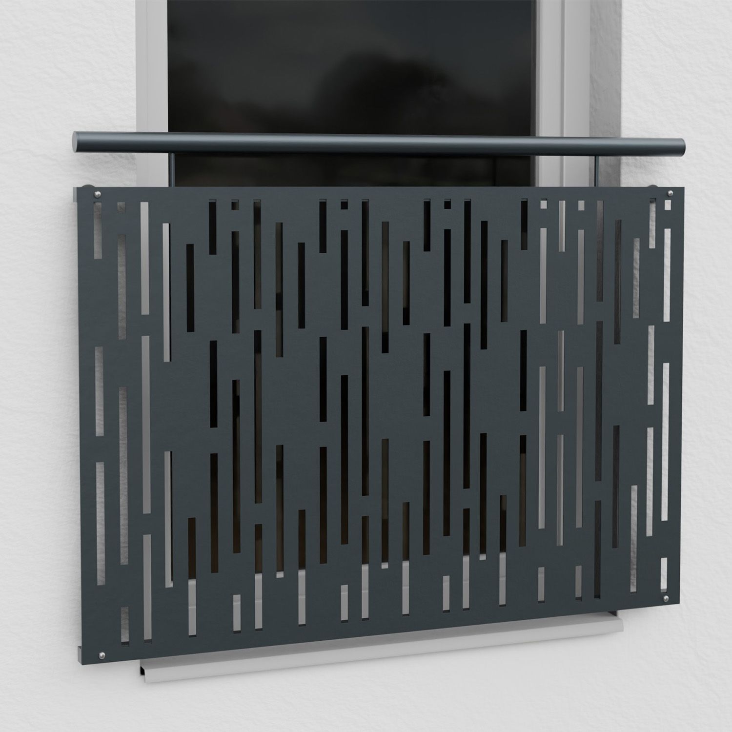 Französischer Balkon verzinkt Designblech Streifen vertikal