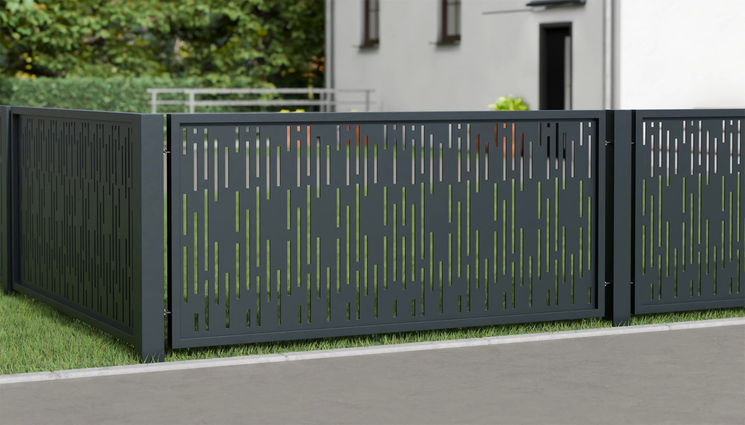 Gartenzaun Alu Laserschnitt Design SF VE