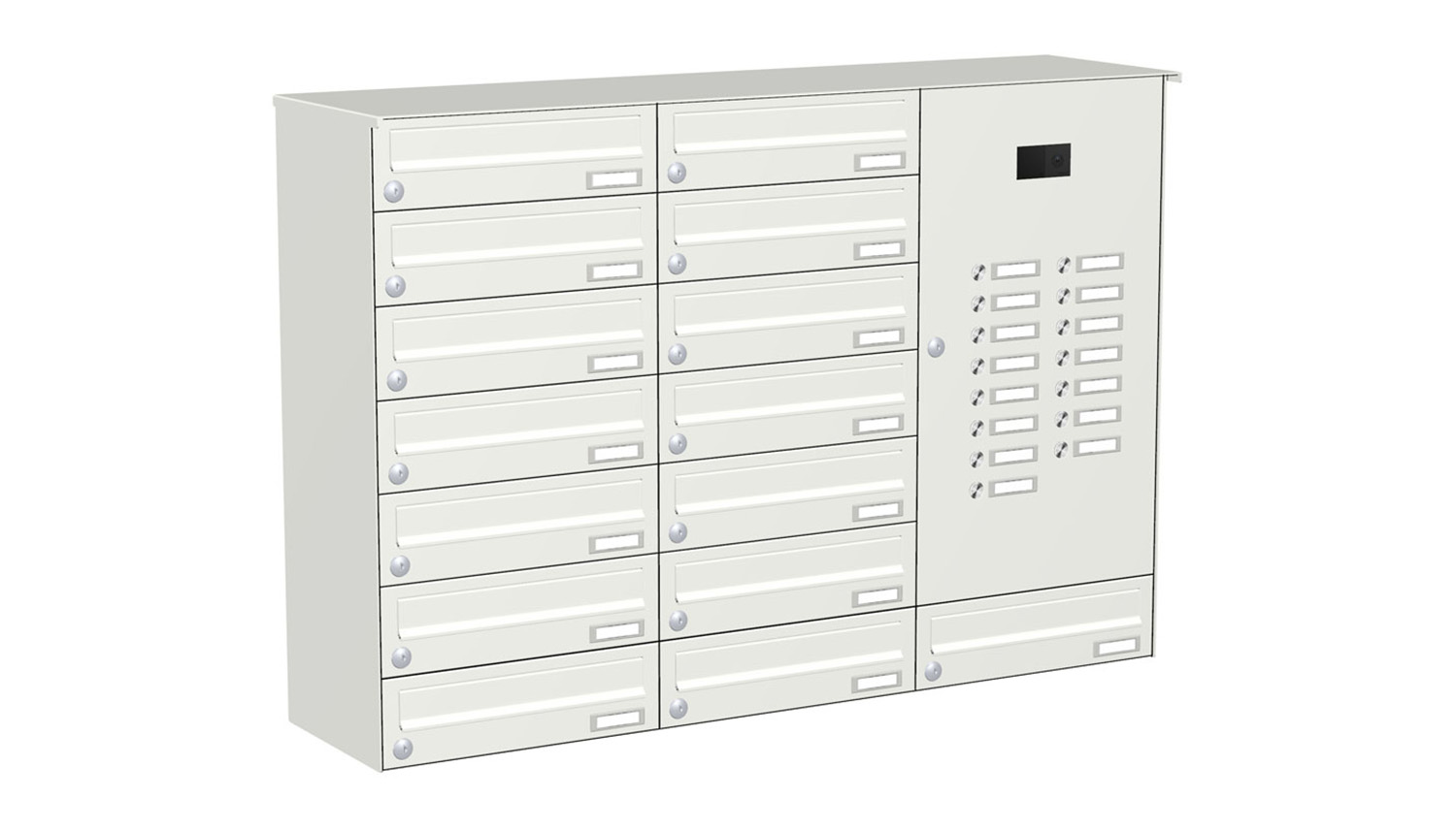 Briefkastenanlage | Aufputz | 15-fach | Waagerecht | Audio | Video | Farbe