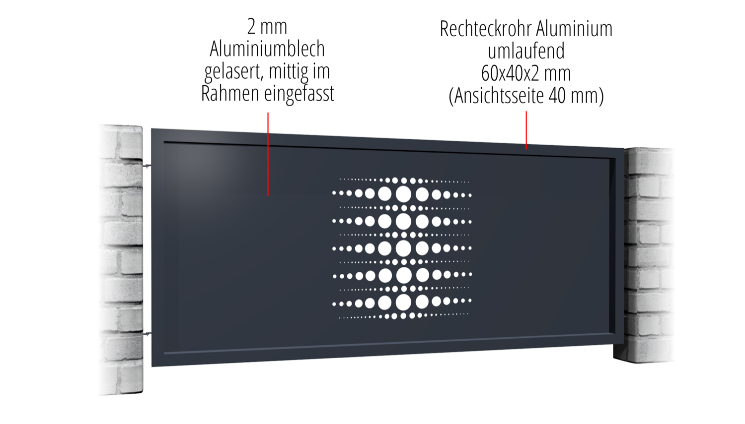 Gartenzaun Alu Laserschnitt Design PE 2