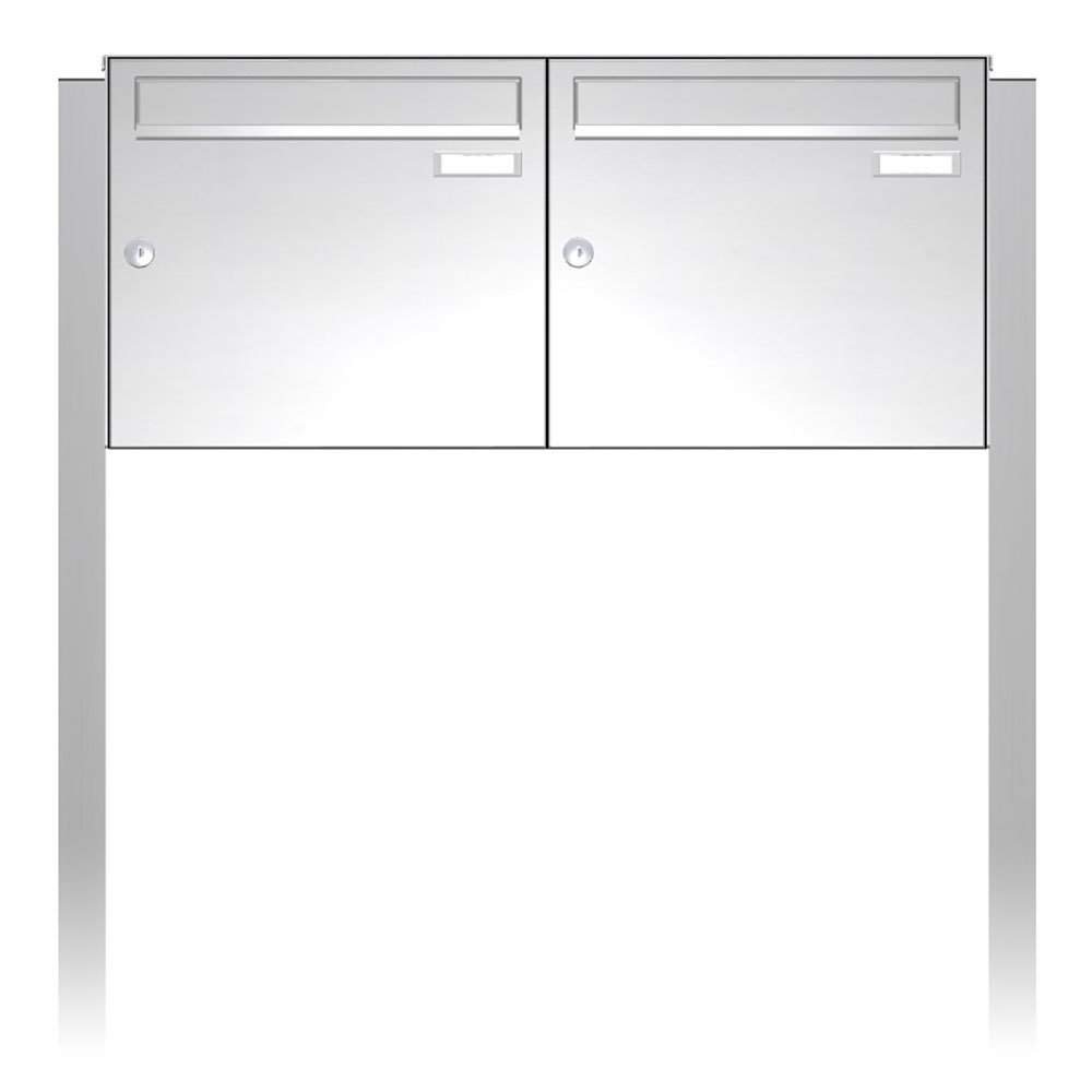 Briefkastenanlage | Freistehend | 2-fach | Senkrecht | Edelstahl