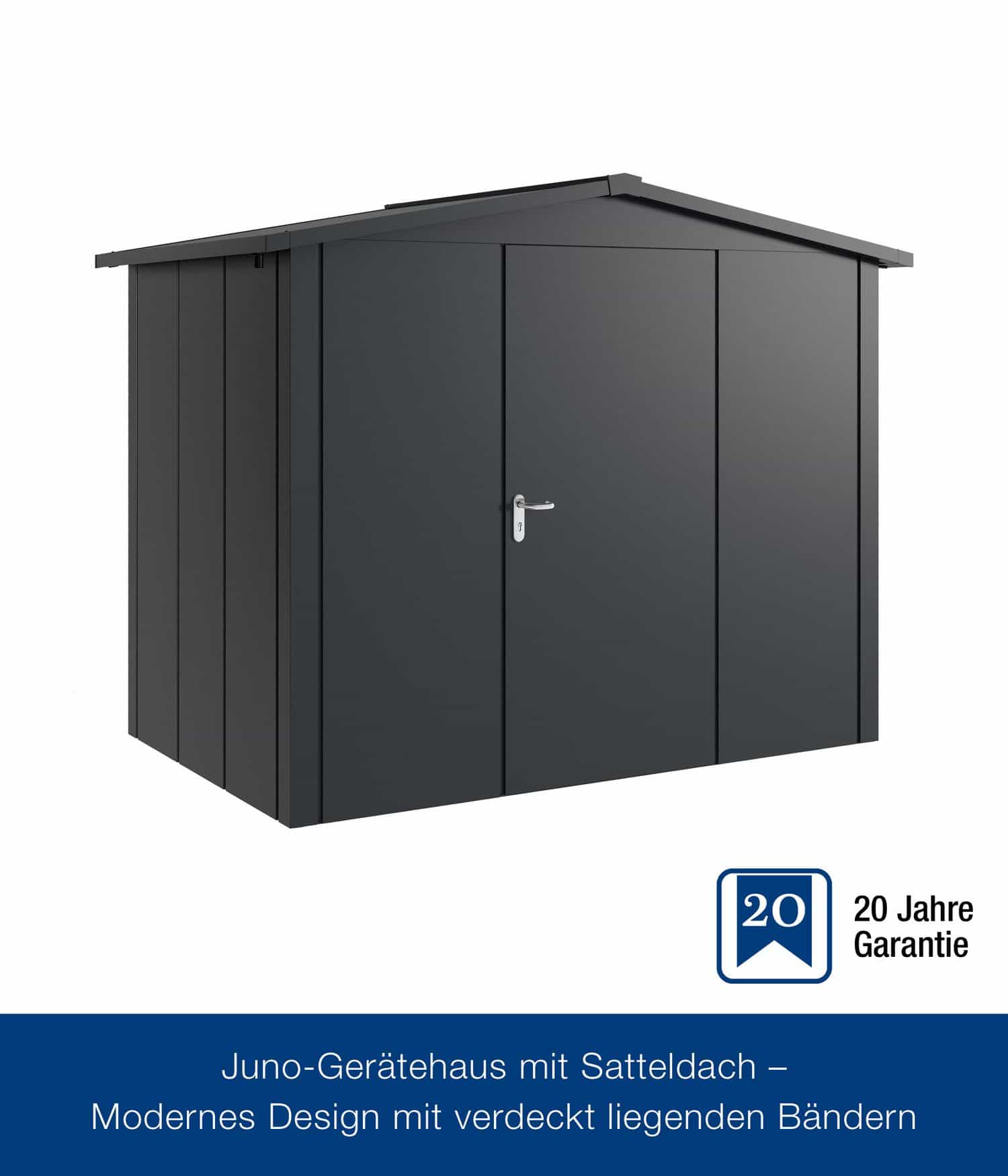 Gerätehaus Hörmann Juno Design mit Satteldach 1-flügelig