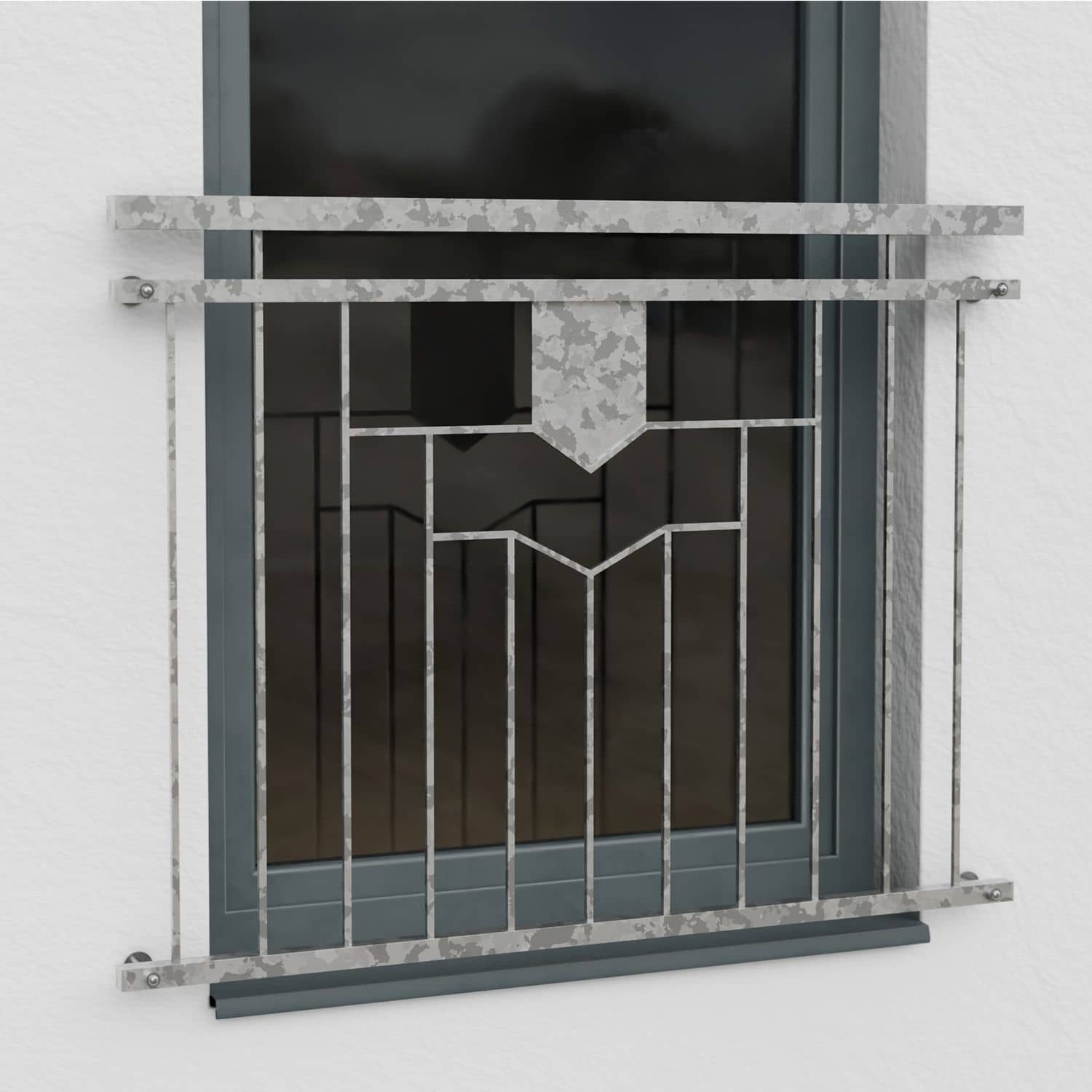 Französischer Balkon verzinkt 5-Eck Ornament 