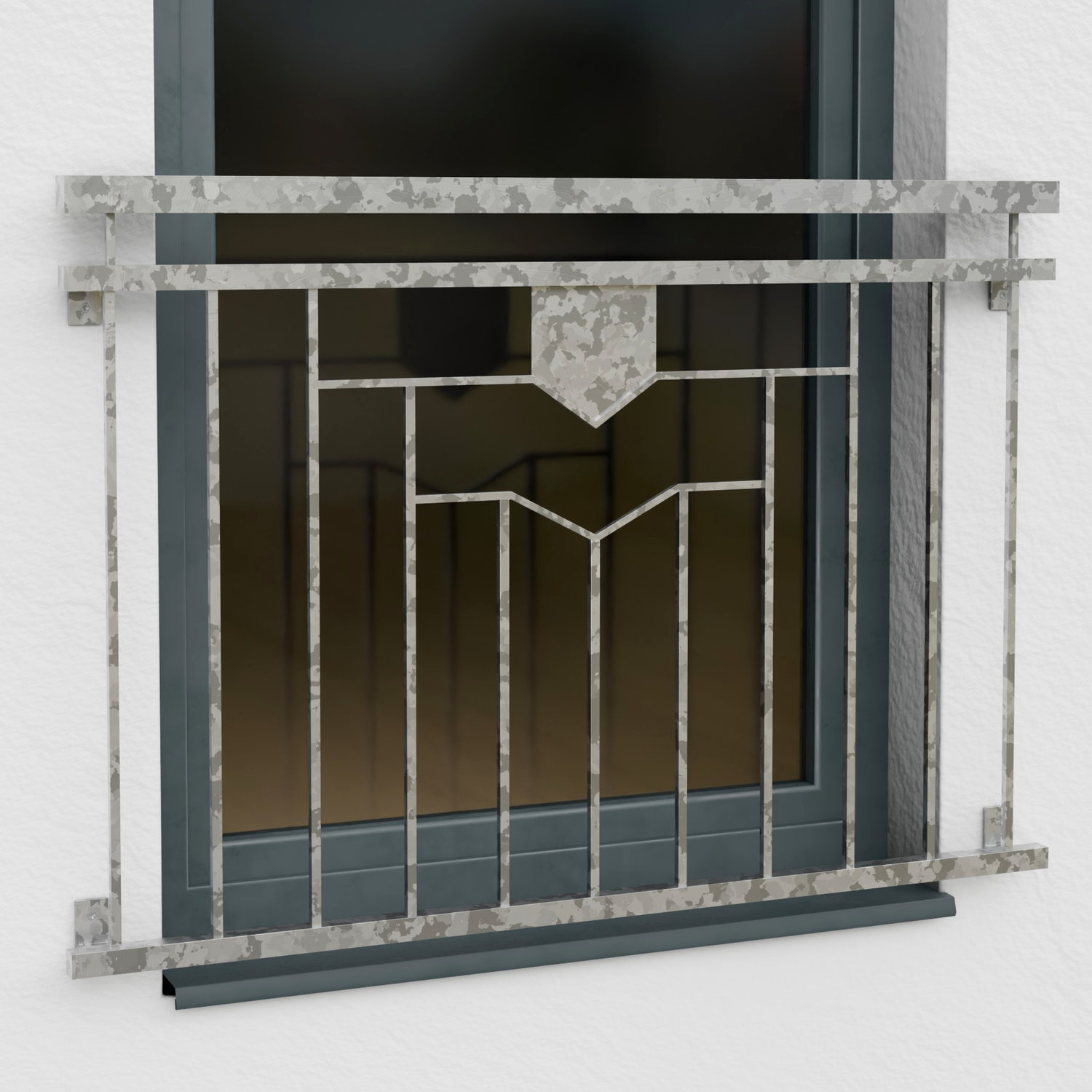 Französischer Balkon verzinkt 5-Eck Ornament 