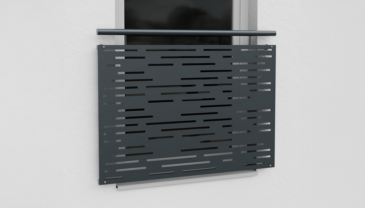 Französischer Balkon verzinkt Designblech Streifen horizontal