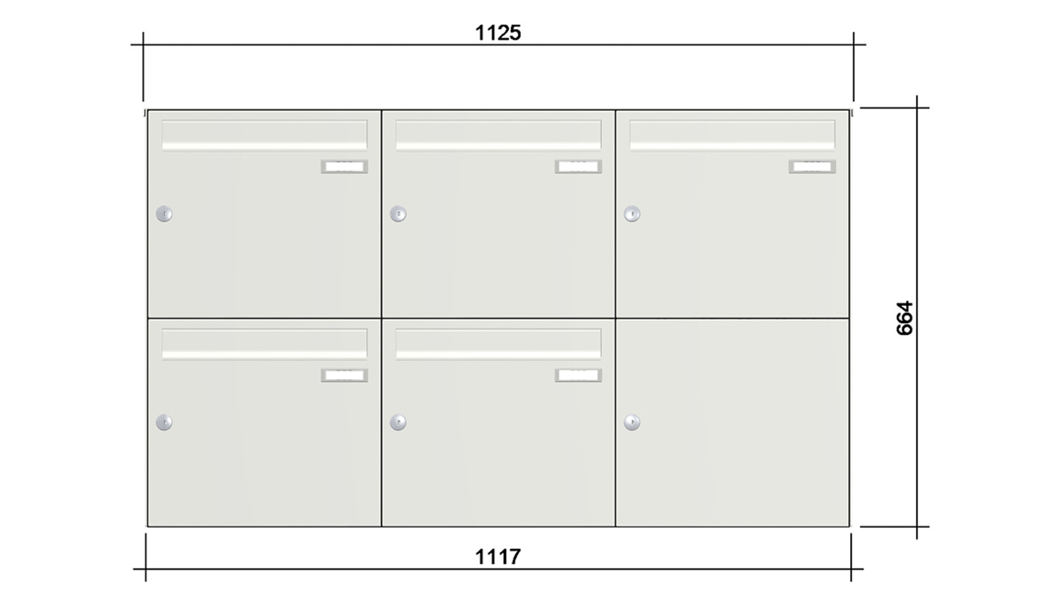 Briefkastenanlage | Aufputz | 5-fach | Senkrecht | Farbe