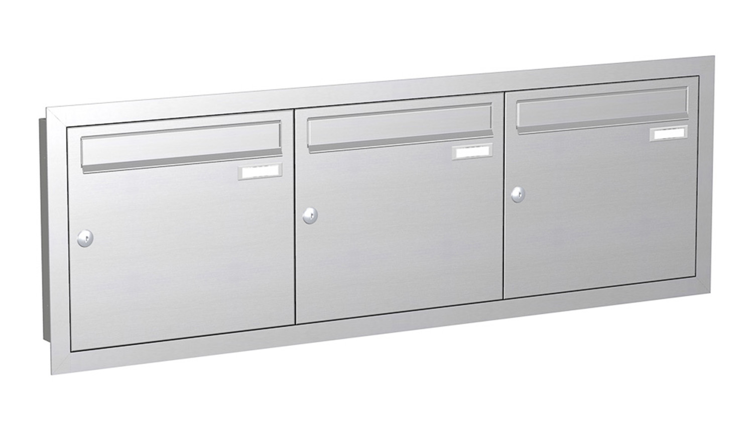 Briefkastenanlage | Unterputz | 3-fach | Senkrecht | Edelstahl