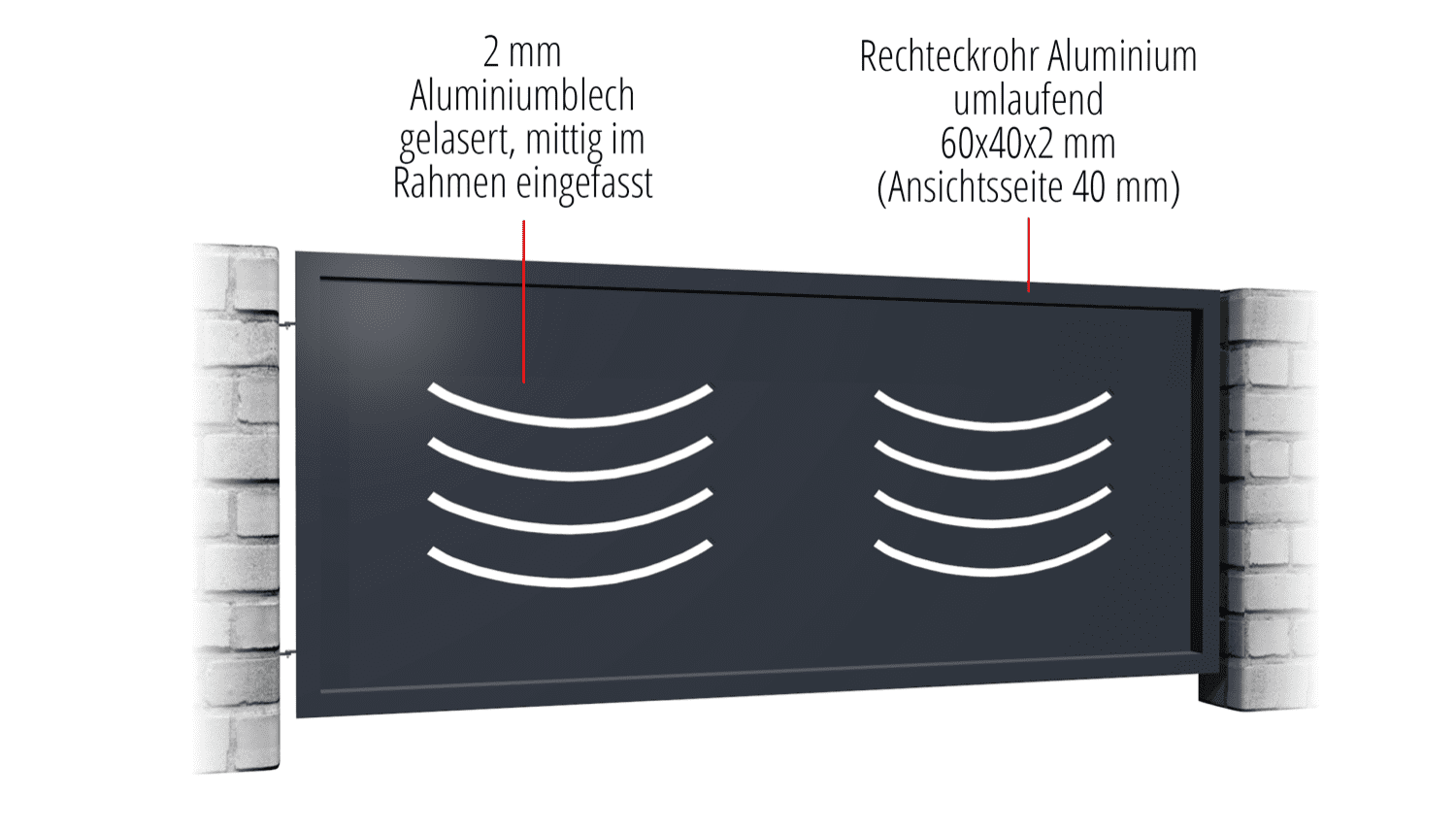 Sichtschutzzaun Alu SN, GE