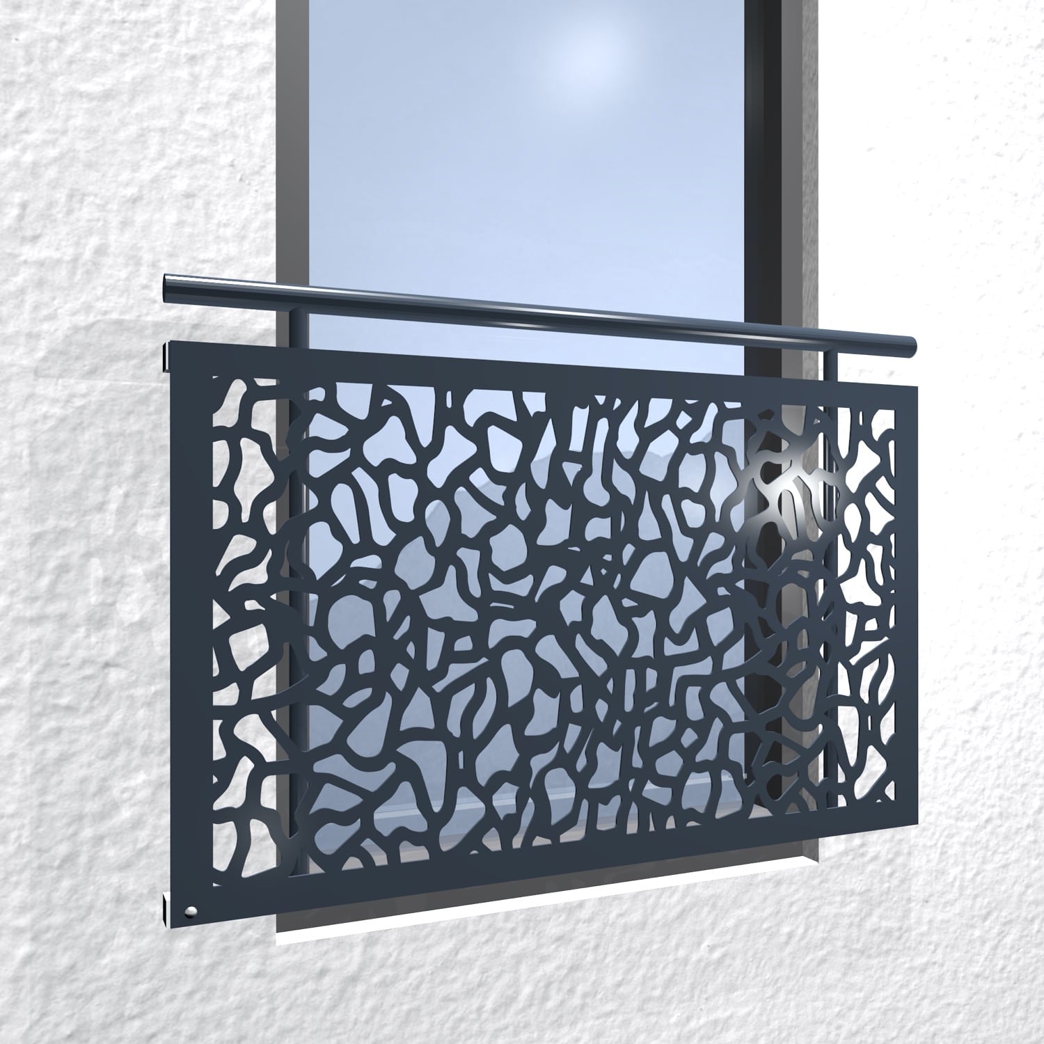 Französischer Balkon verzinkt Designblech Abstrakt 2