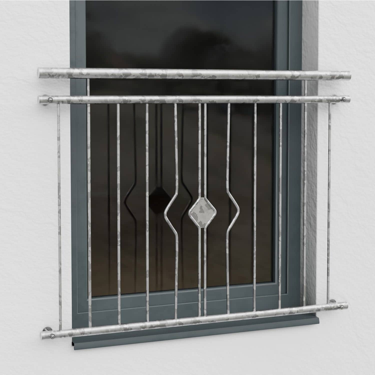 Französischer Balkon verzinkt Rhombus Ornament 