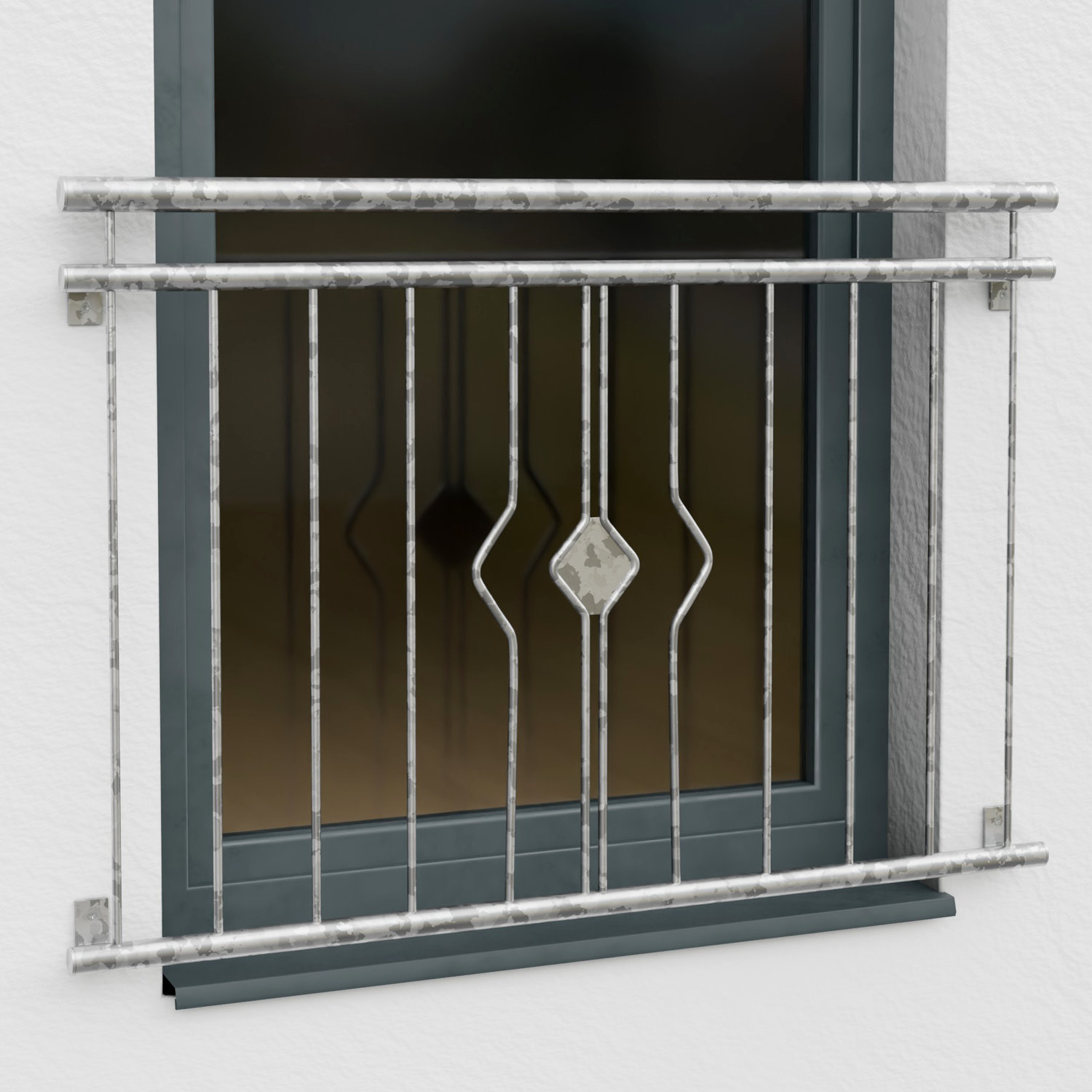Französischer Balkon verzinkt Rhombus Ornament 