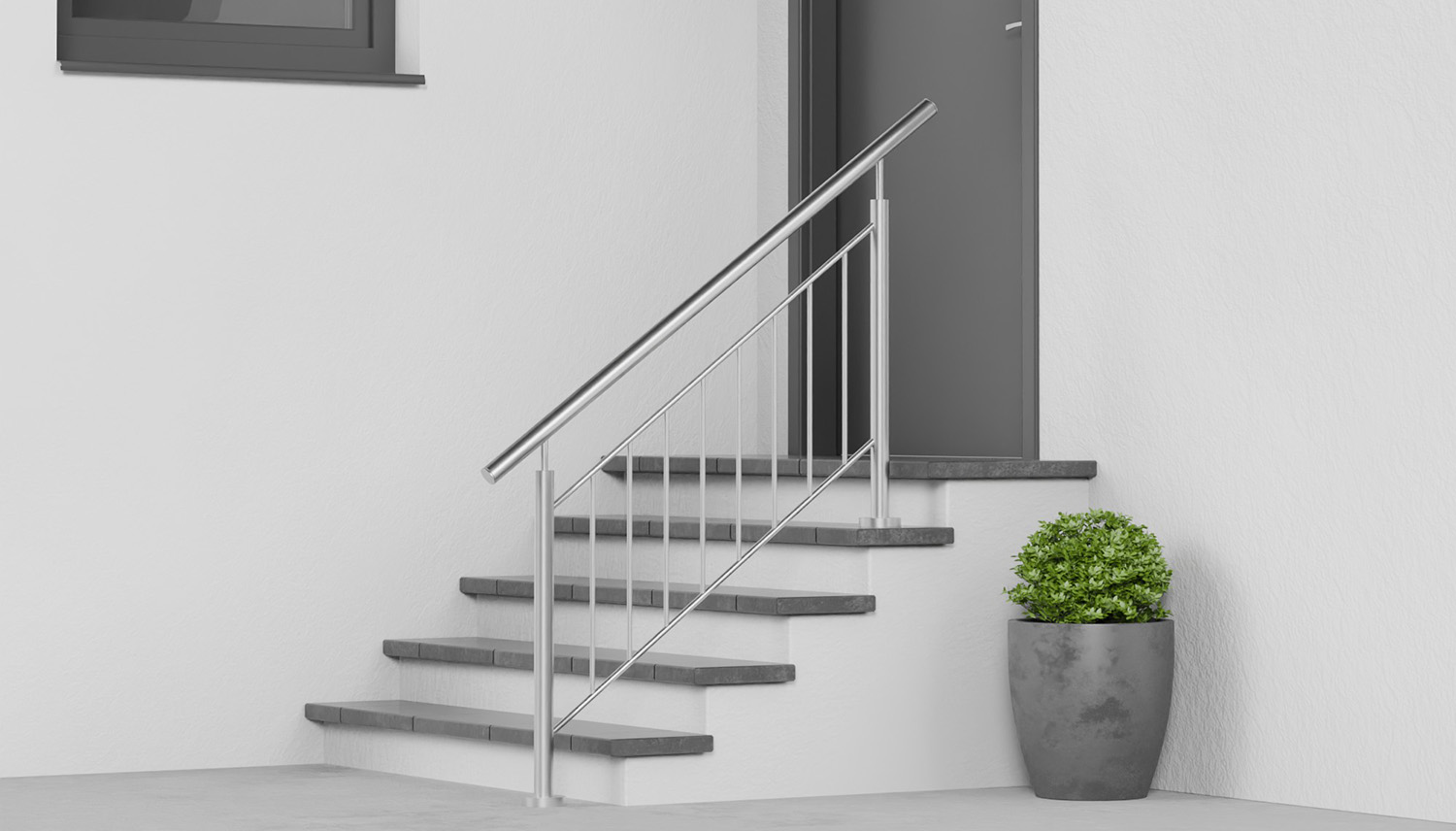 Treppengeländer Edelstahl FSG Stabfüllung 