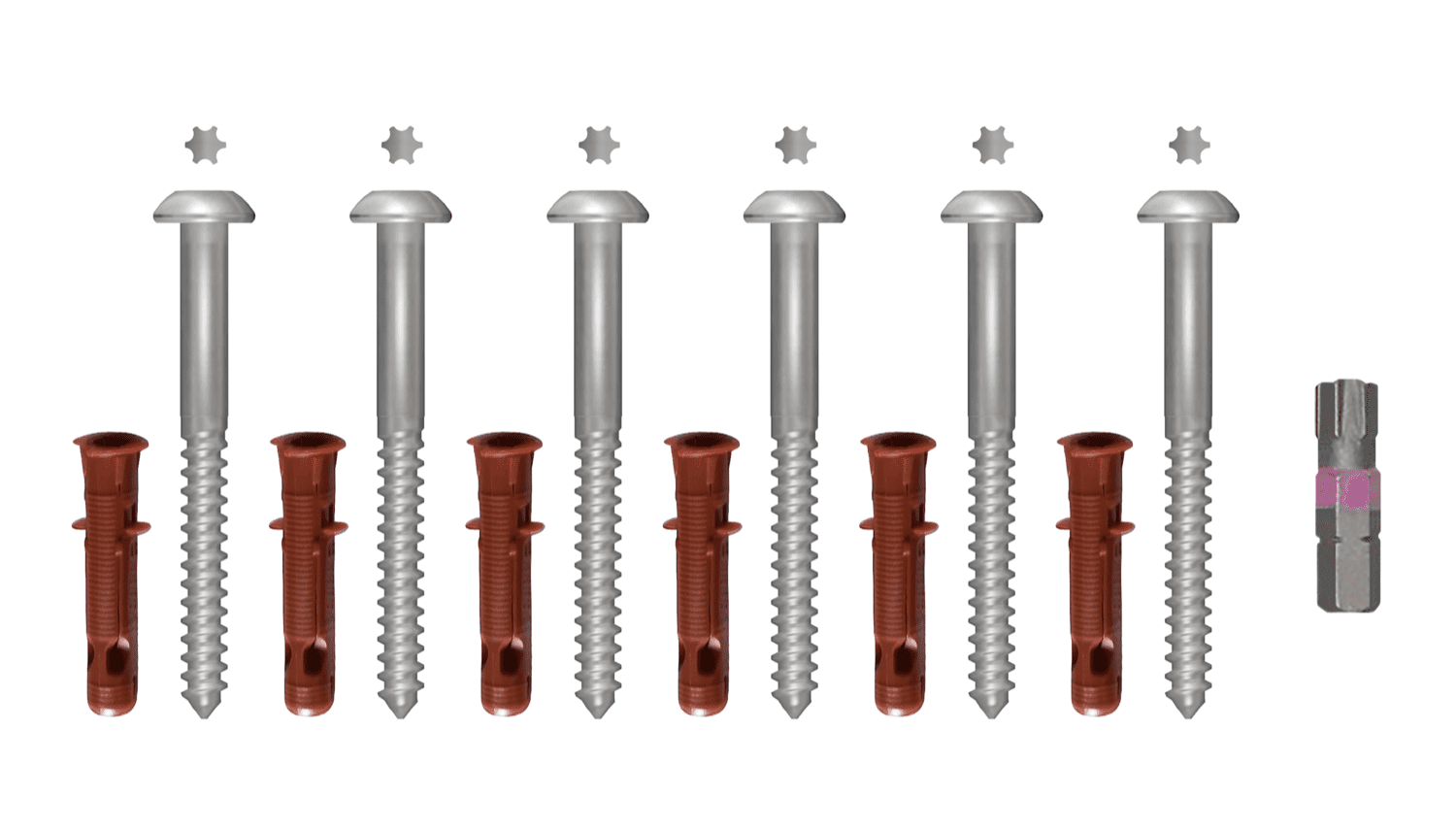 Sicherheitsschrauben-Set verzinkt Gittertür 7x120 mm