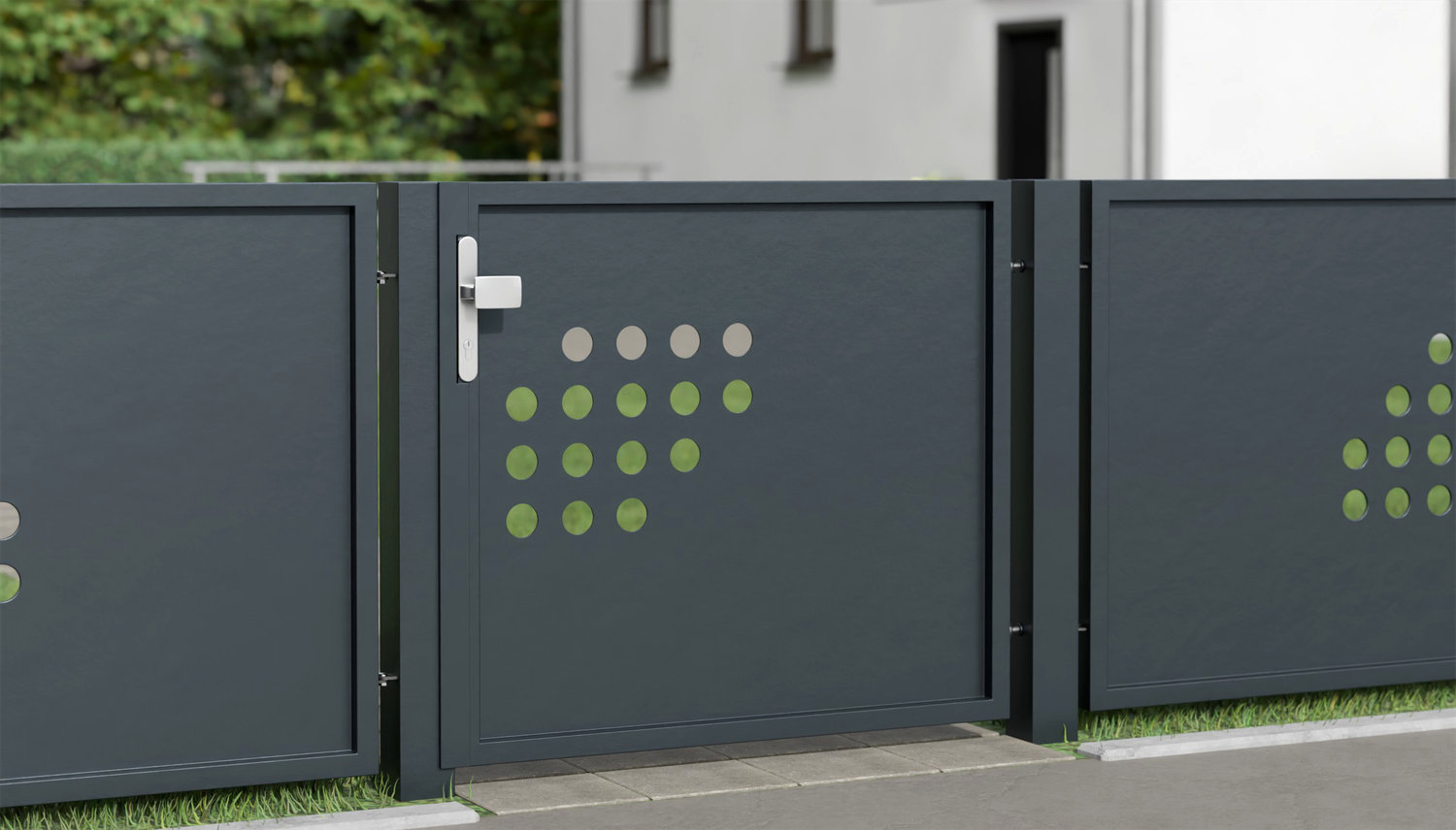 Gartentür Alu 1-flügelig Sichtschutz RLH, GE