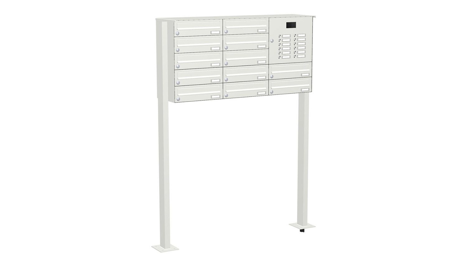 Briefkastenanlage | Freistehend | 12-fach | Waagerecht | Audio | Video | Farbe