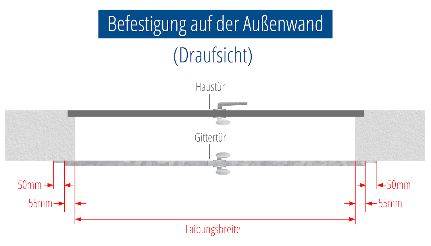 Gittertür verzinkt 2-flügelig Ringreihe