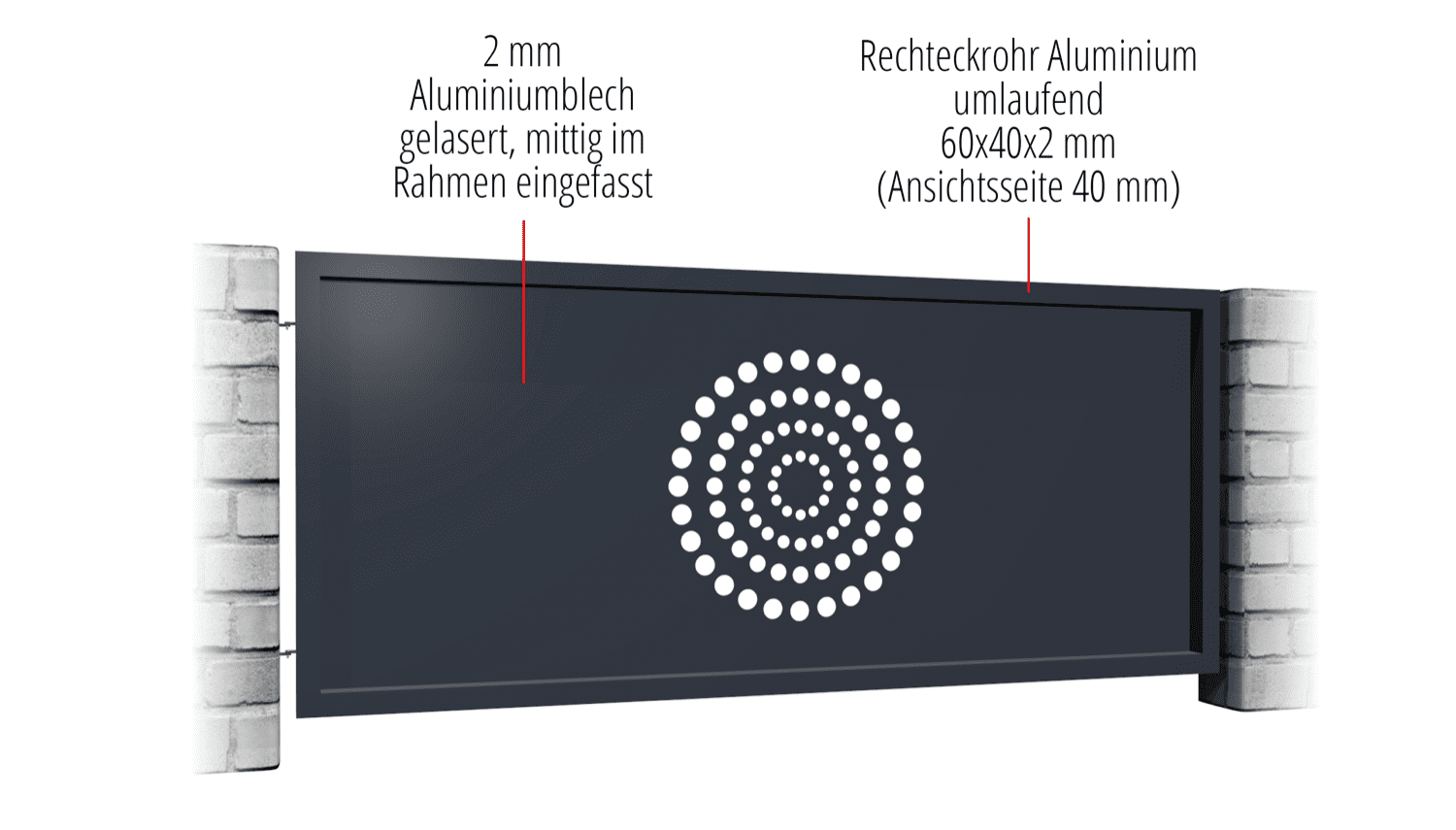 Gartenzaun Alu Laserschnitt Design KR