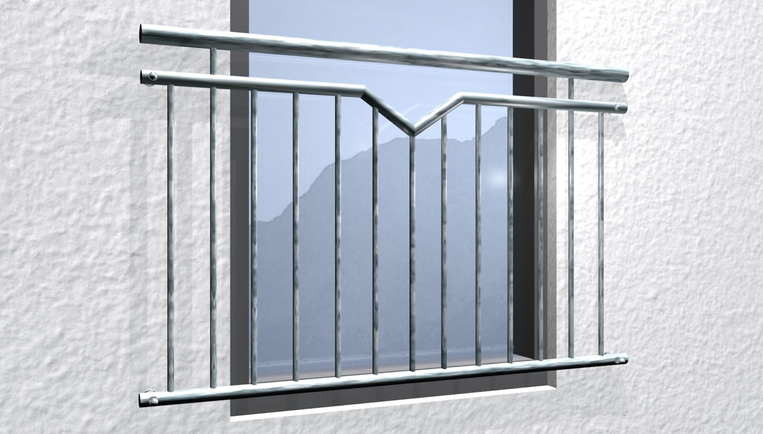 Französischer Balkon verzinkt Einfach-V