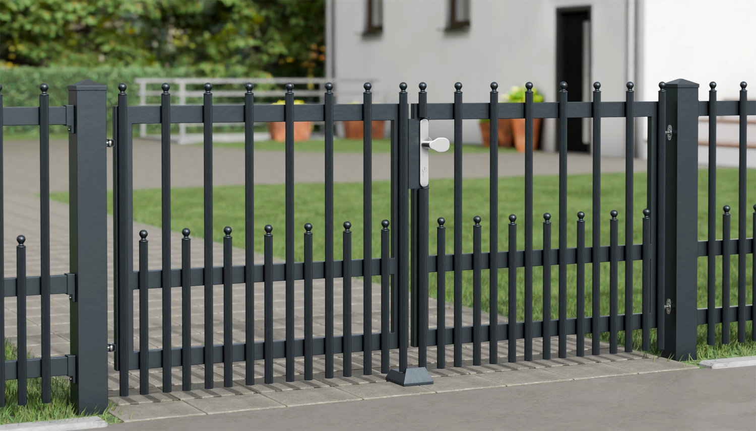 Gartentor Alu 2-flügelig Palisaden DPP Elegant, GE