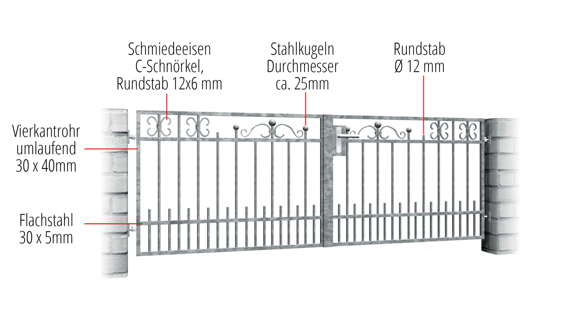 Gartentor verzinkt 2-flügelig Berlin, GE