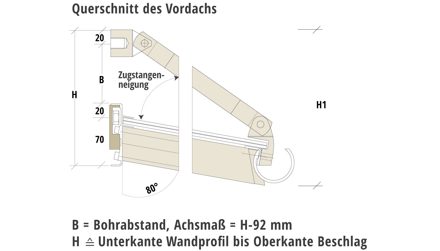 Vordach Aluminium Calypso 1 VSG-Glas
