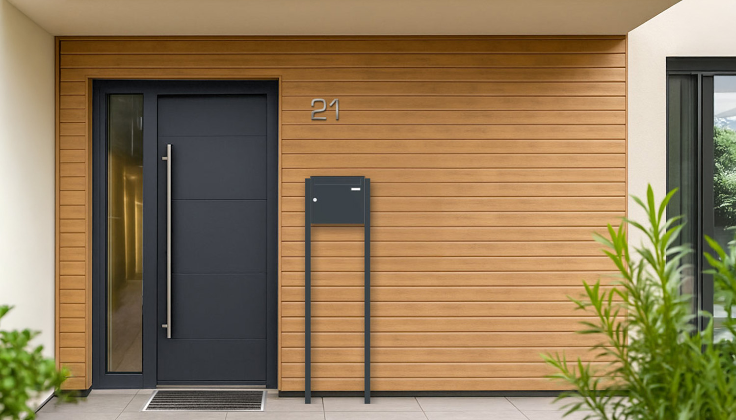 Briefkastenanlage | Freistehend | 1-fach | Senkrecht | Farbe