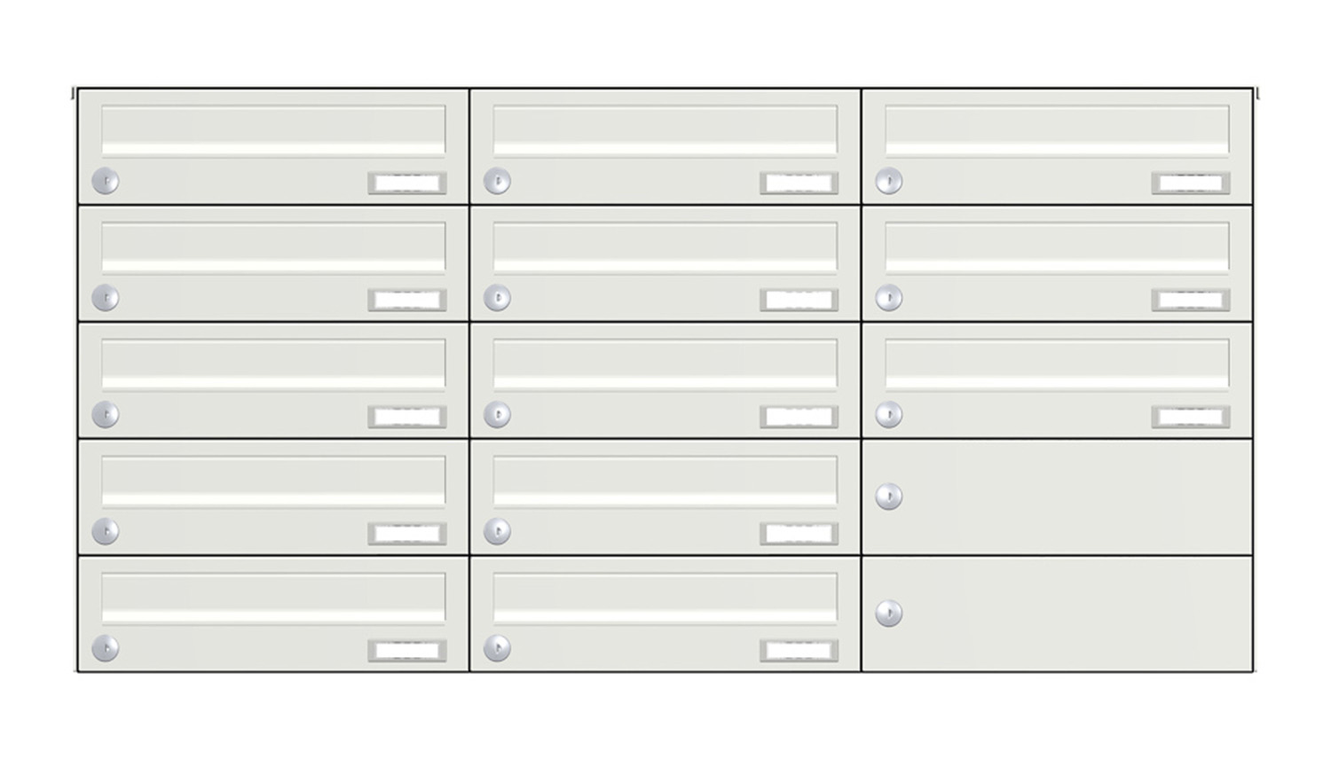 Briefkastenanlage | Aufputz | 13-fach | Waagerecht | Farbe
