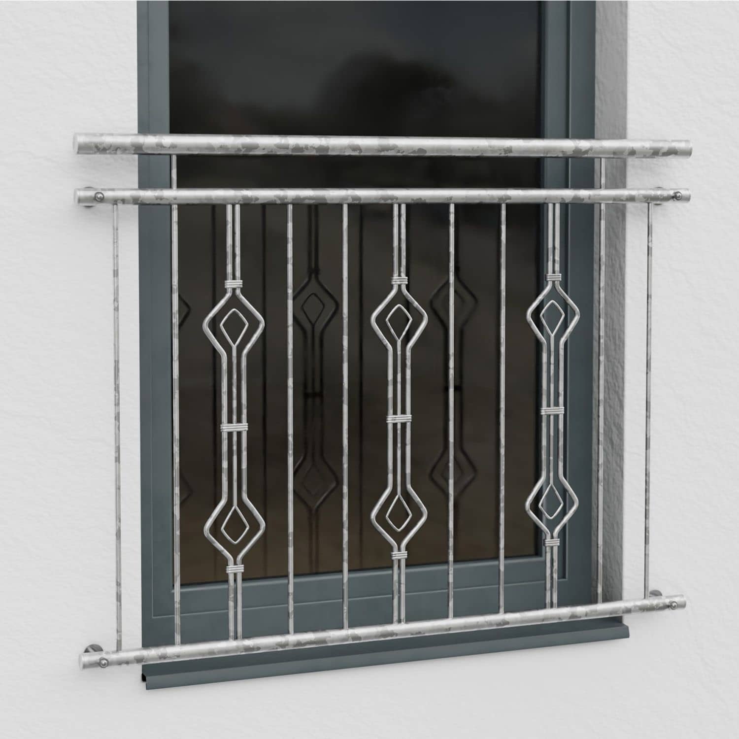 Französischer Balkon verzinkt Sanduhr Triple Ornament 