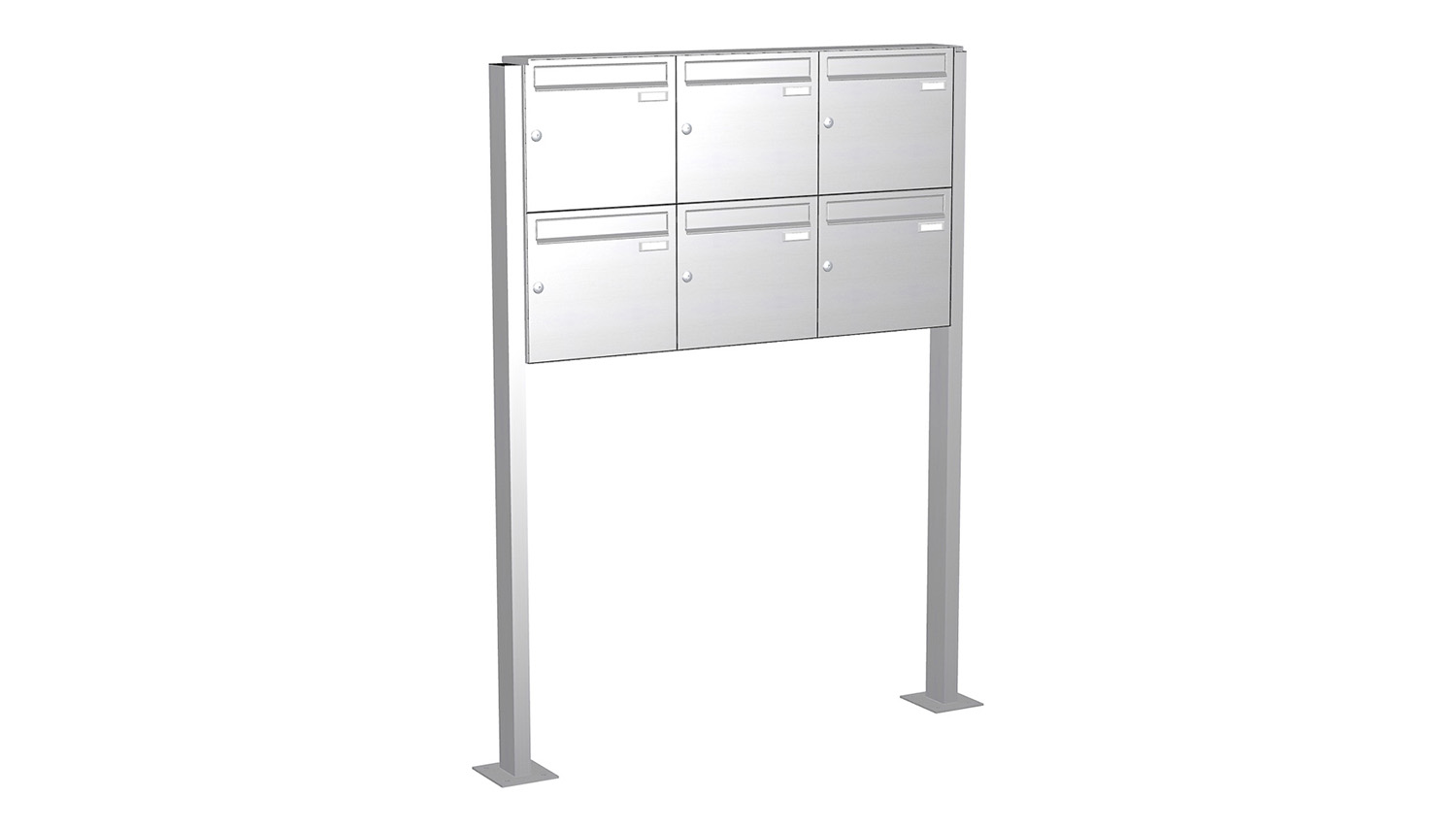 Briefkastenanlage | Freistehend | 6-fach | Senkrecht | Edelstahl
