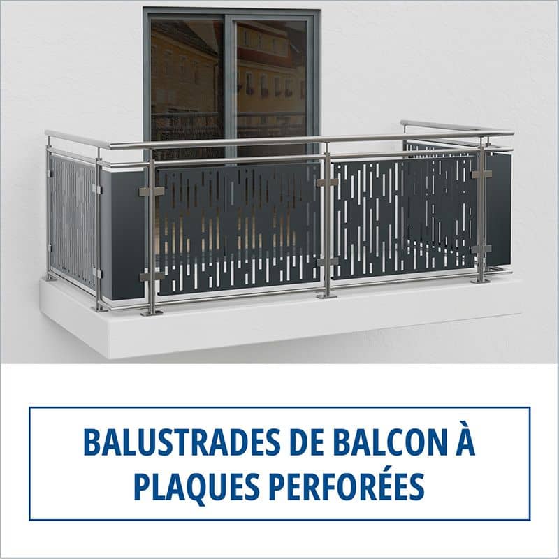 balustrades de balcon a plaques perforees/