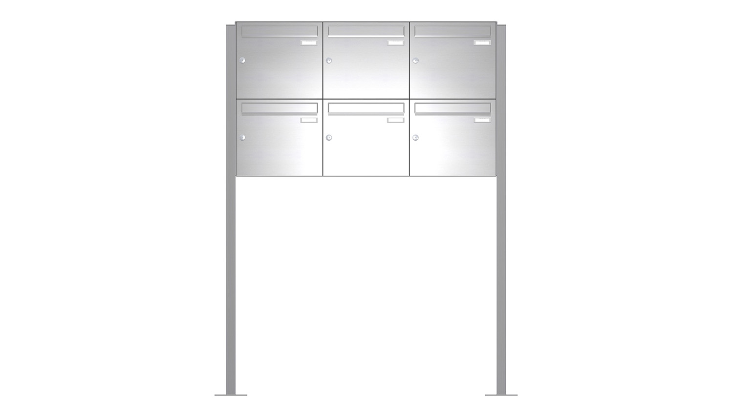 Briefkastenanlage | Freistehend | 6-fach | Senkrecht | Edelstahl
