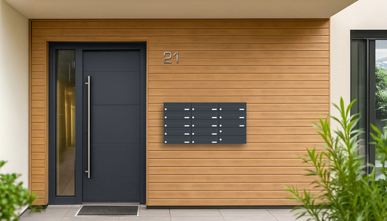 Briefkastenanlage | Aufputz | 13-fach | Waagerecht | Farbe