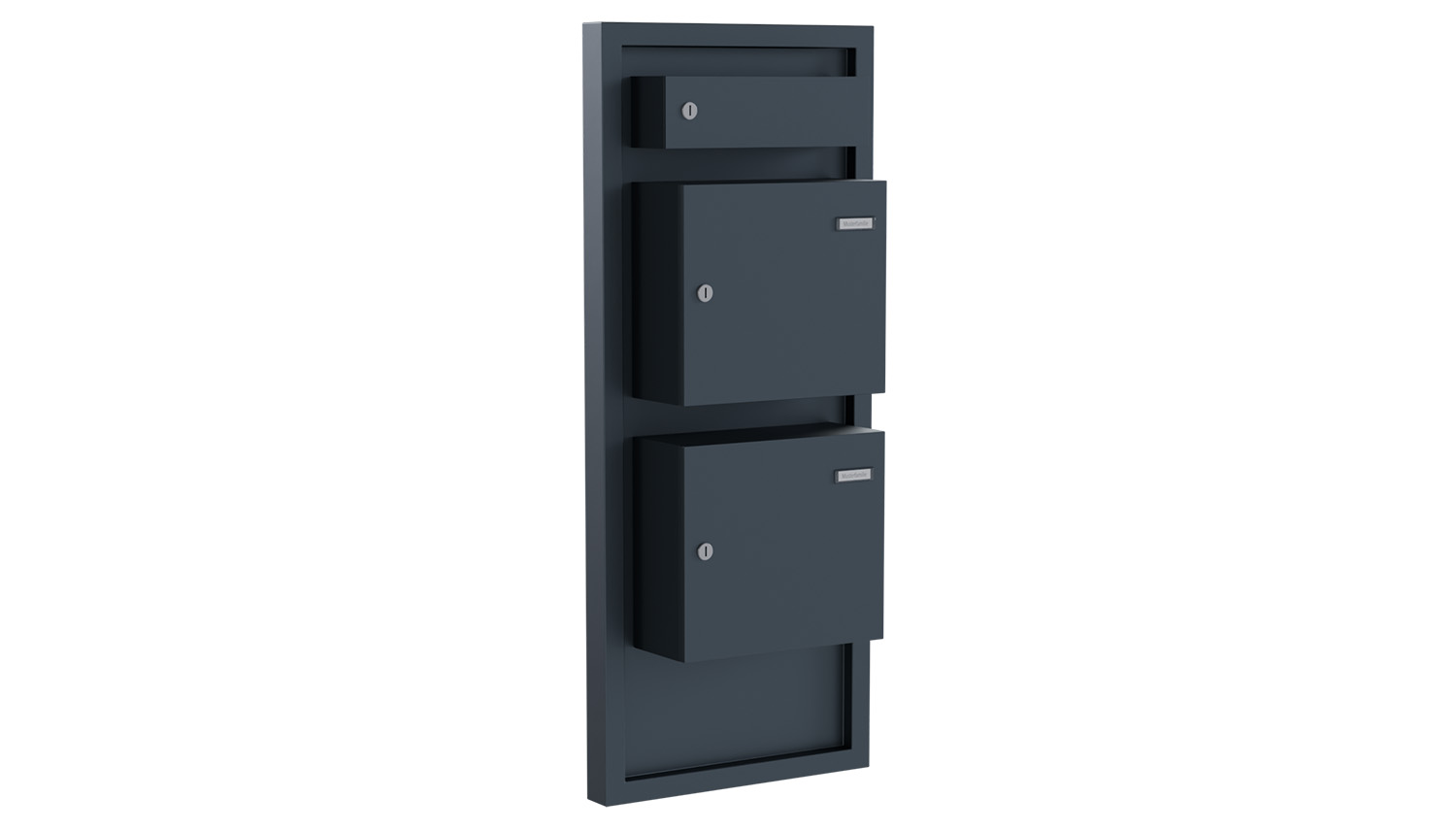 Standbriefkasten Aluminium mit 2 Briefkästen vertikal
