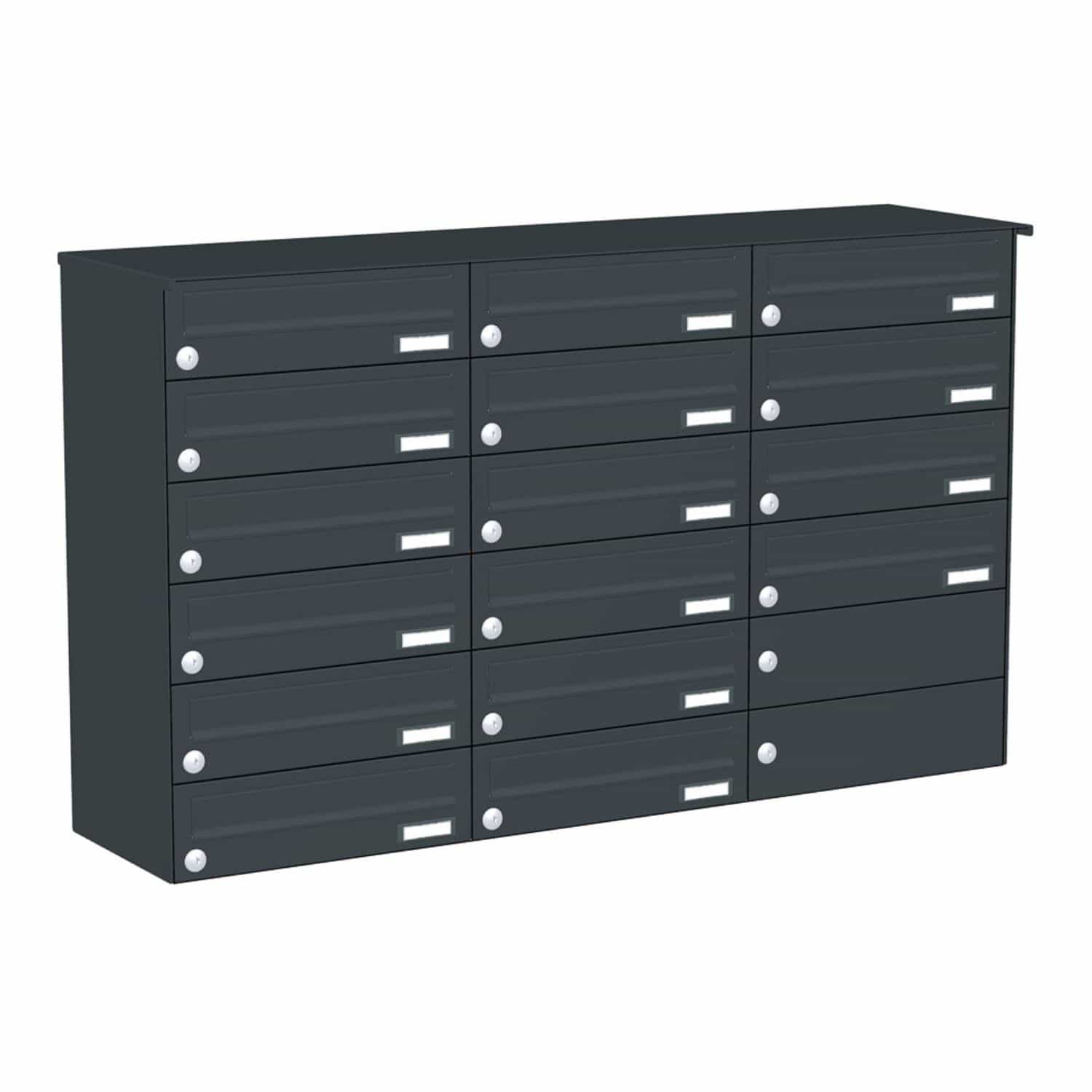 Briefkastenanlage | Aufputz | 16-fach | Waagerecht | Farbe