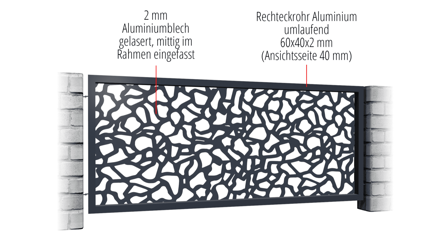 Gartenzaun Alu Laserschnitt Design AB 2