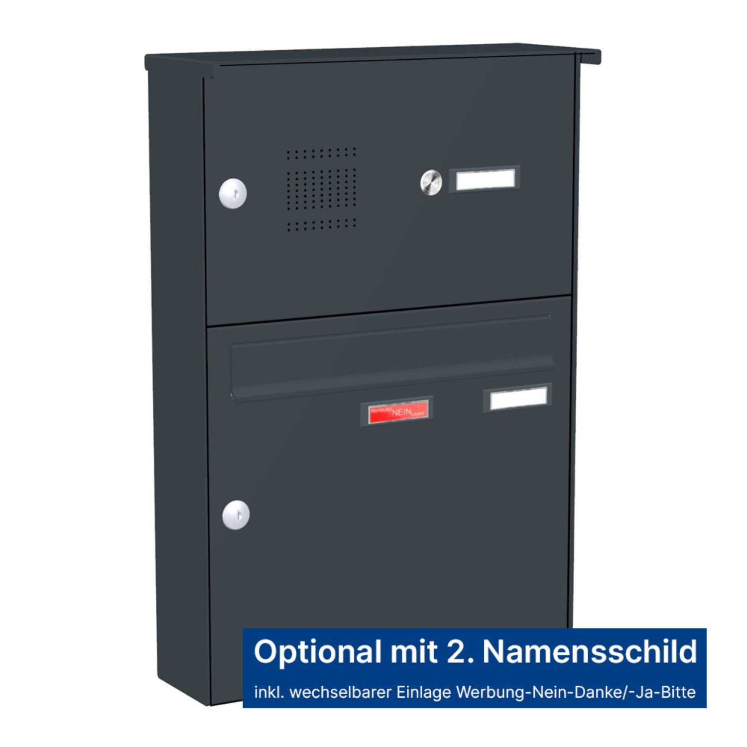 Briefkastenanlage | Aufputz | 1-fach | Senkrecht | Audio | Video | Farbe