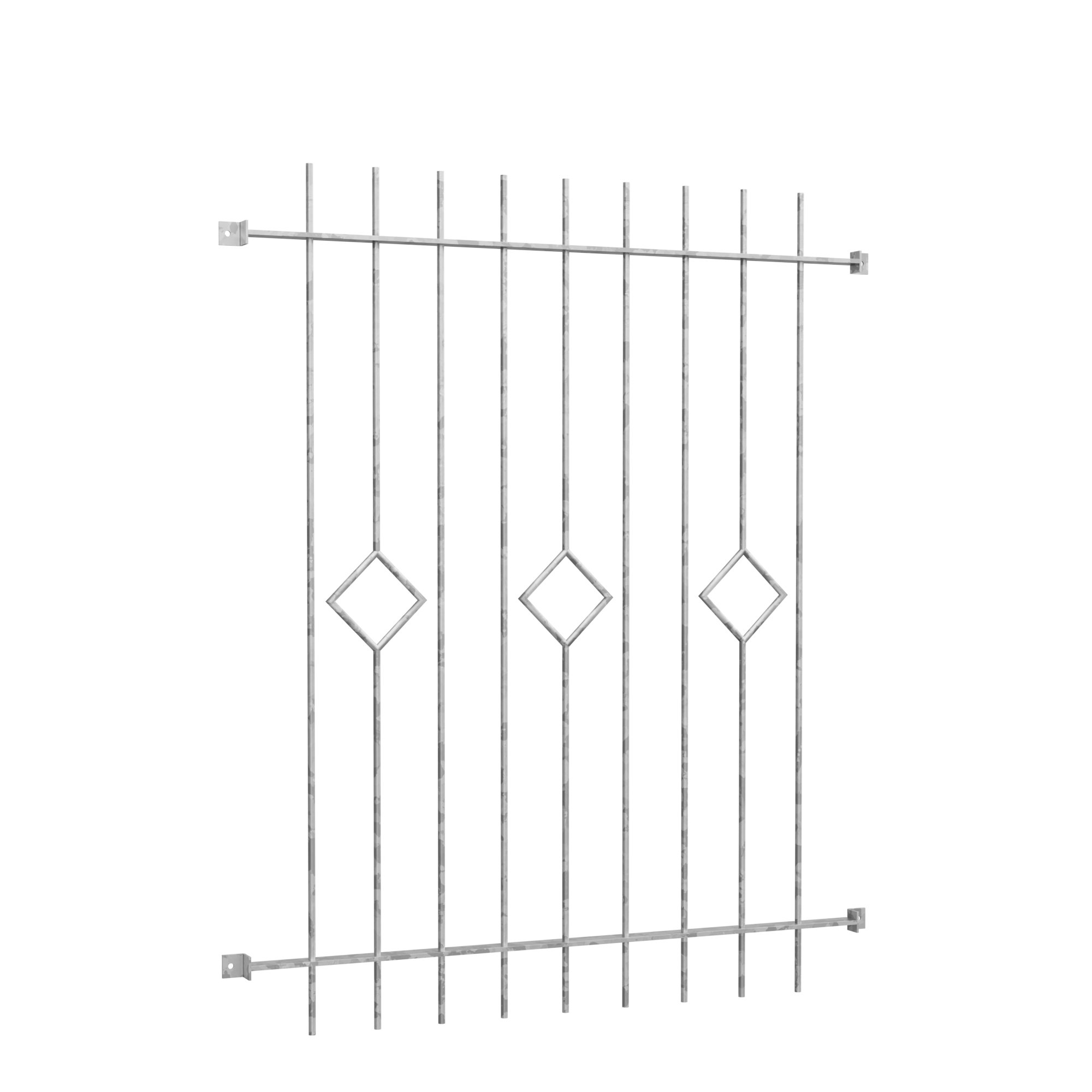 Fenstergitter verzinkt Karo Stab