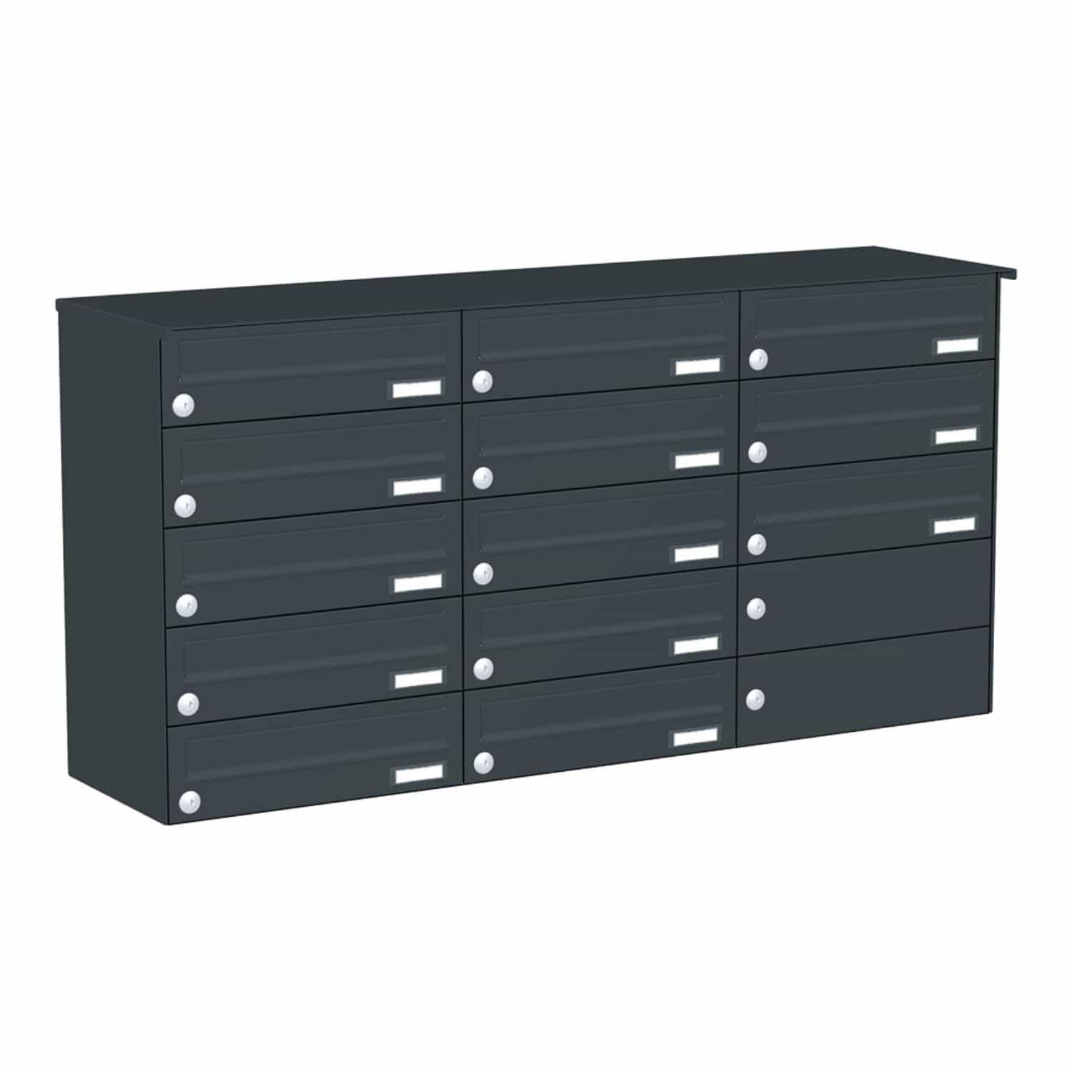 Briefkastenanlage | Aufputz | 13-fach | Waagerecht | Farbe