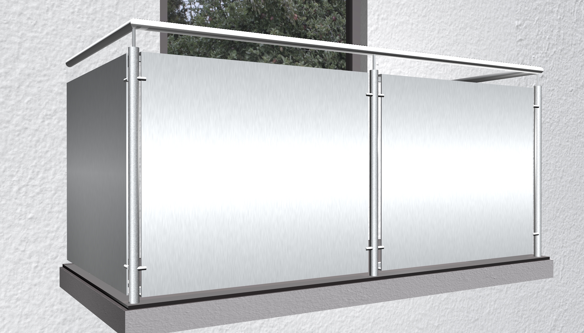 Balkonverkleidung Aluminium Vollblech