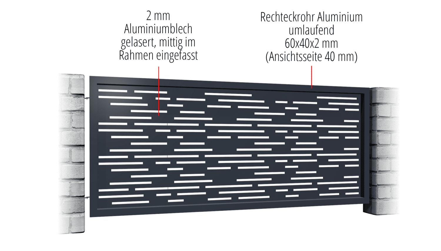 Gartenzaun Alu Laserschnitt Design SF HO