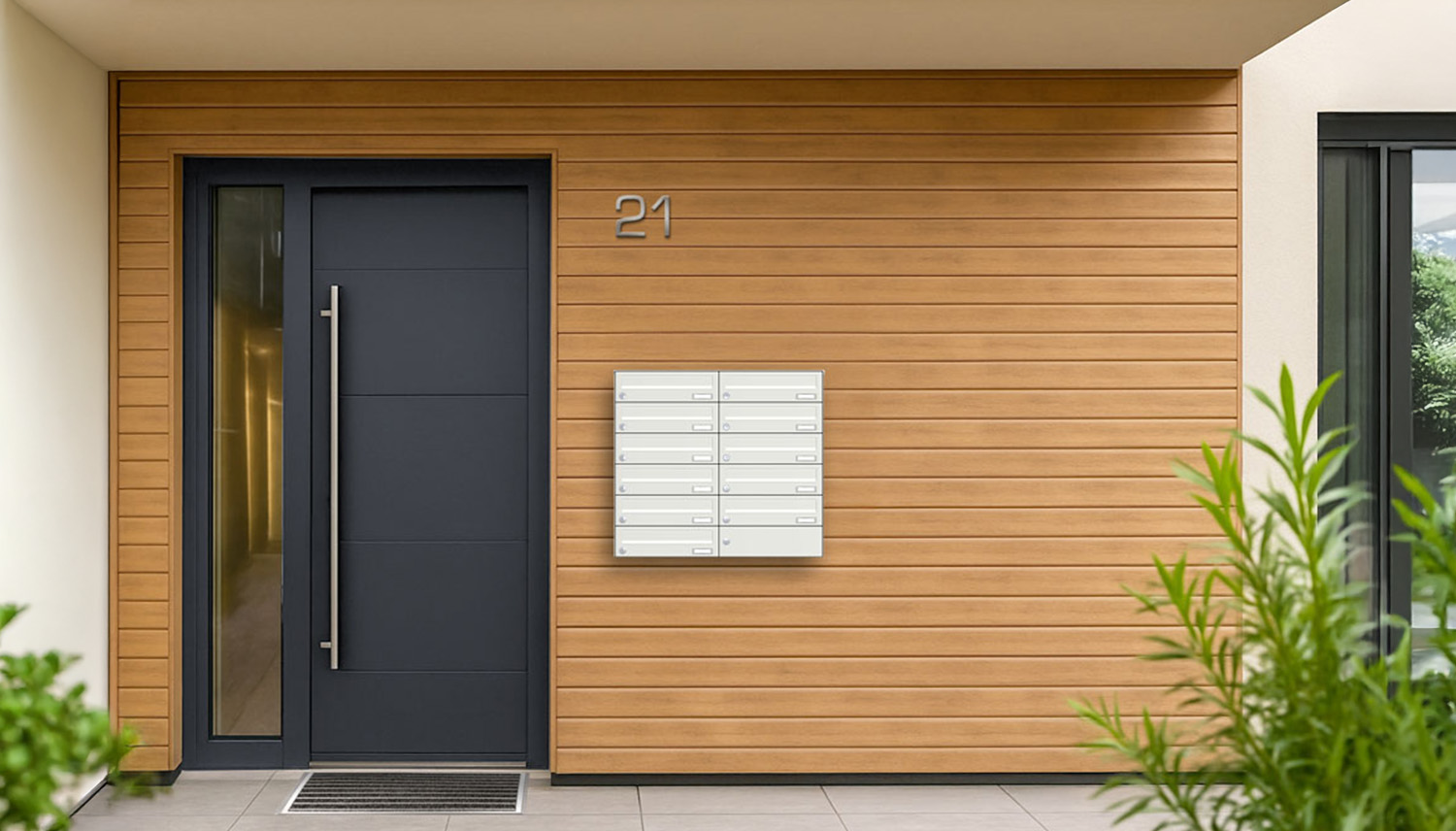 Briefkastenanlage | Aufputz | 11-fach | Waagerecht | Farbe