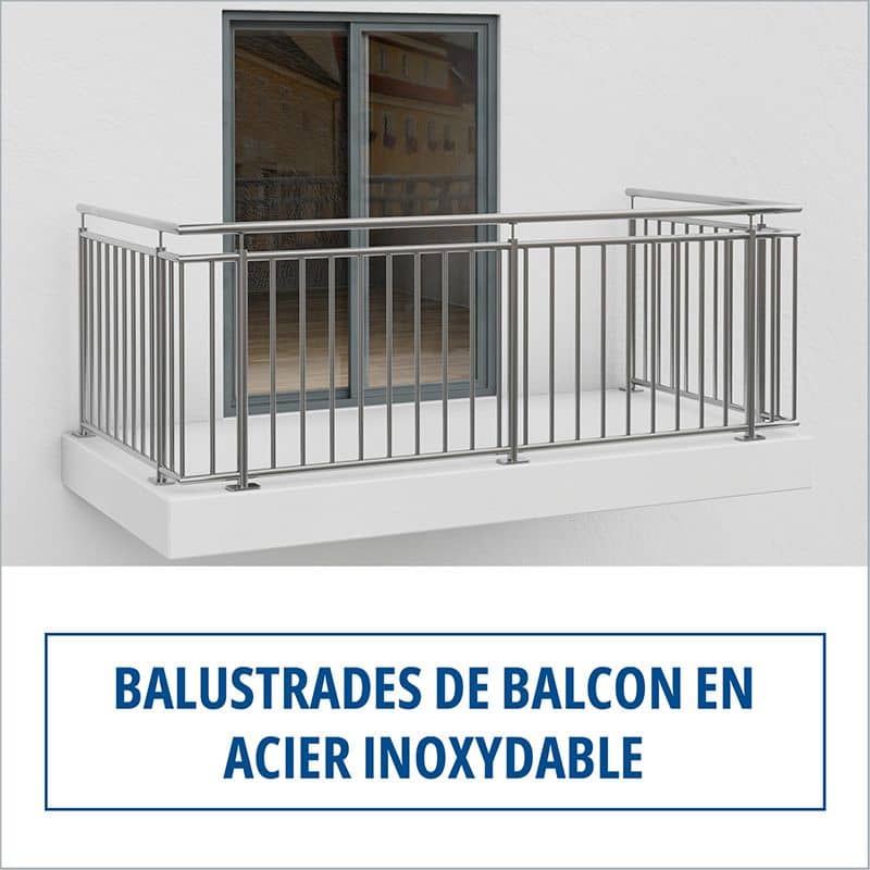 balustrades de balcon en acier inoxydable