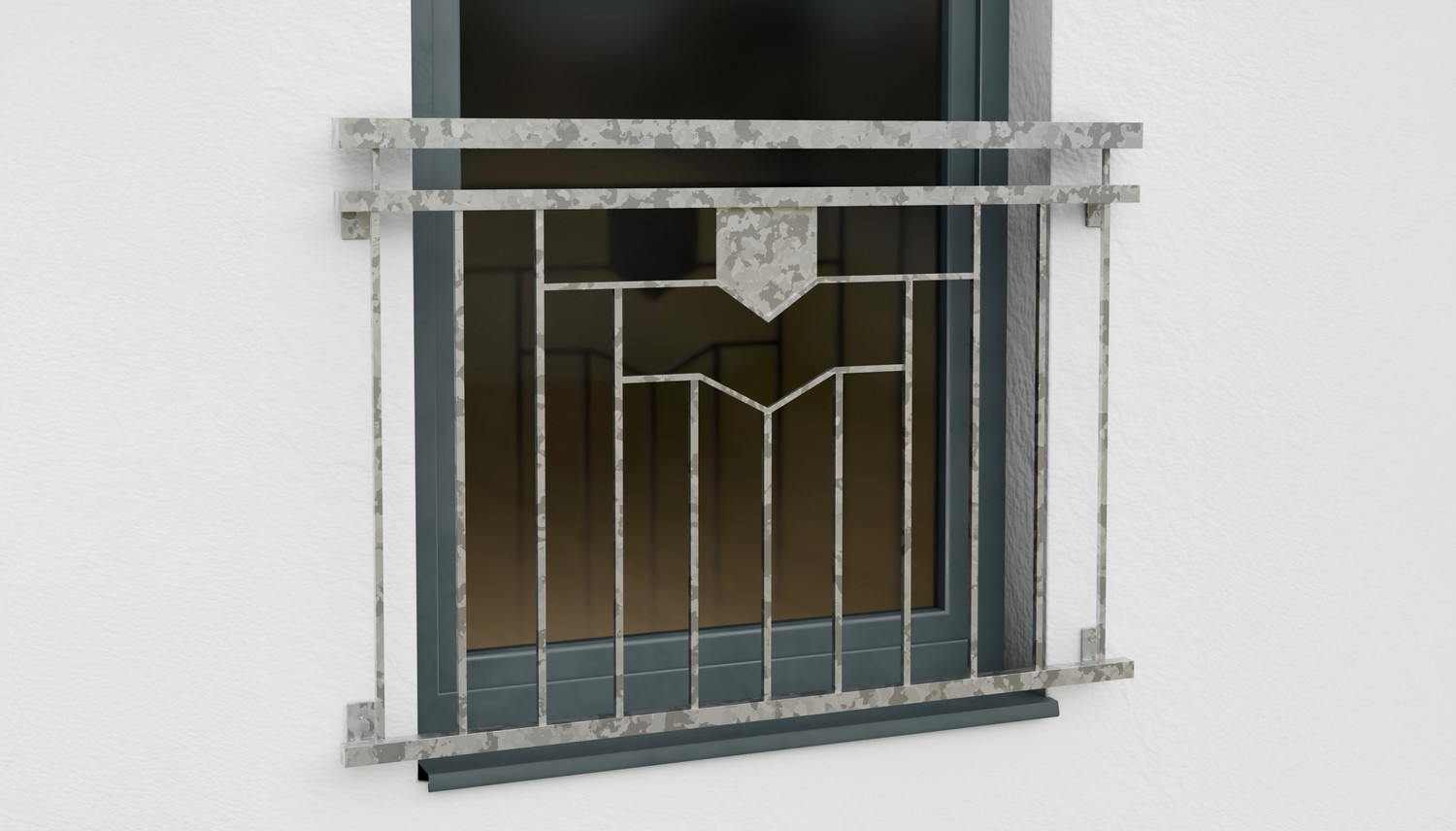 Französischer Balkon verzinkt 5-Eck Ornament 