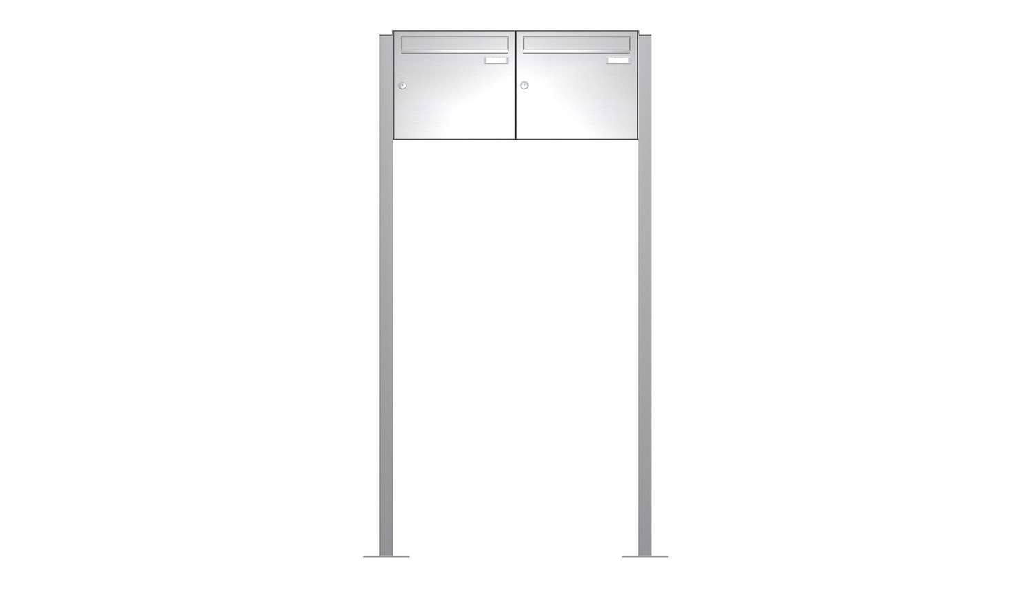 Briefkastenanlage | Freistehend | 2-fach | Senkrecht | Edelstahl
