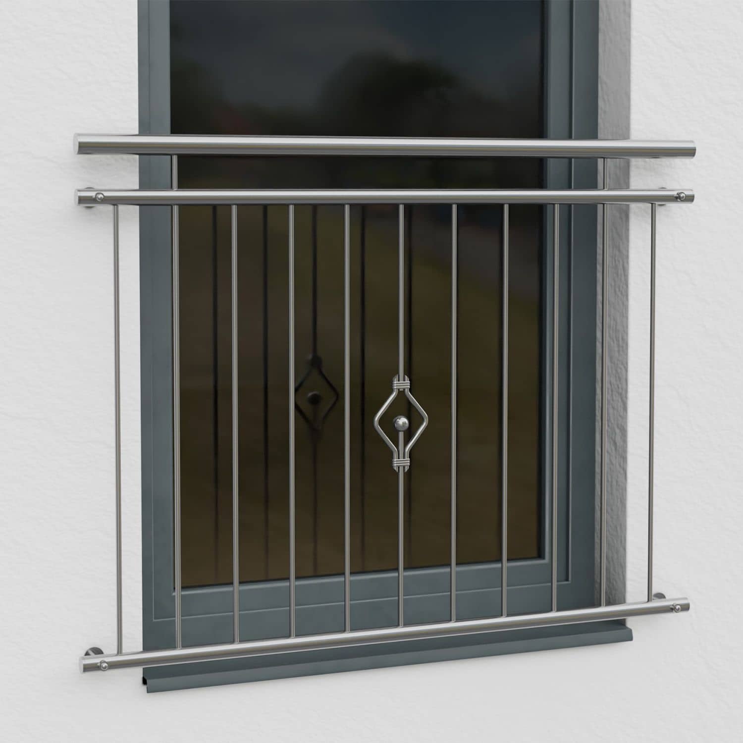 Französischer Balkon Edelstahl Kugel Ornament 